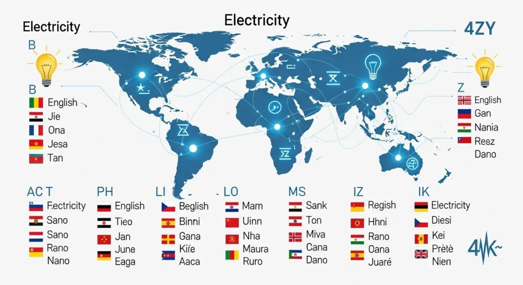 List of Electricity in Different Languages (A to Z Translations)