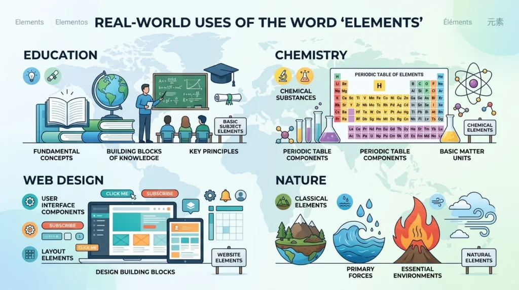 Where the Word “Elements” Is Commonly Used