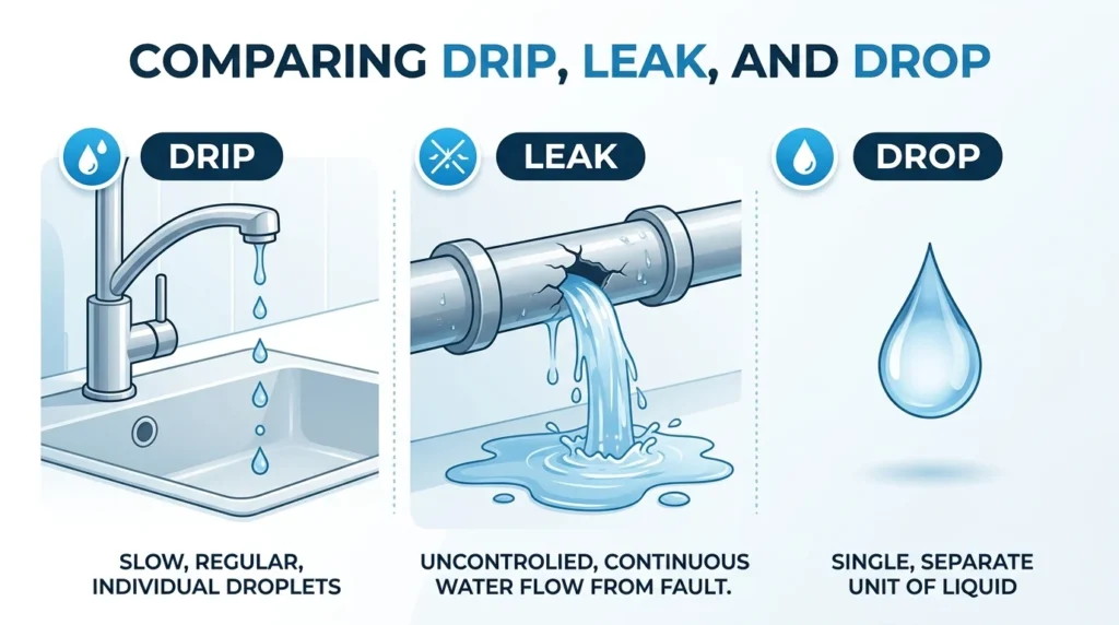Drip vs Leak vs Drop: What Is the Difference?