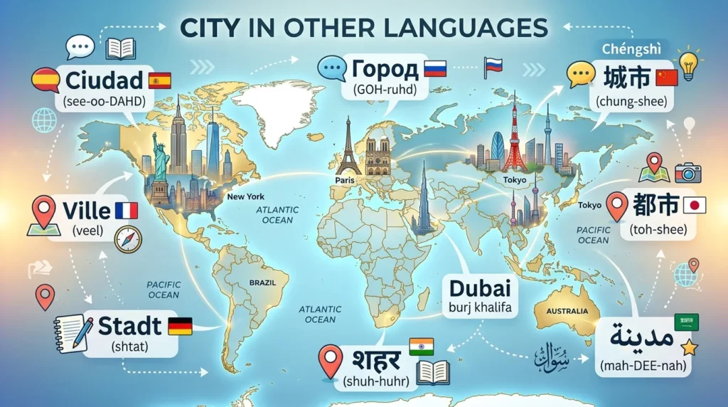 City in Other Languages: Global Translations, Pronunciations & Native Spellings